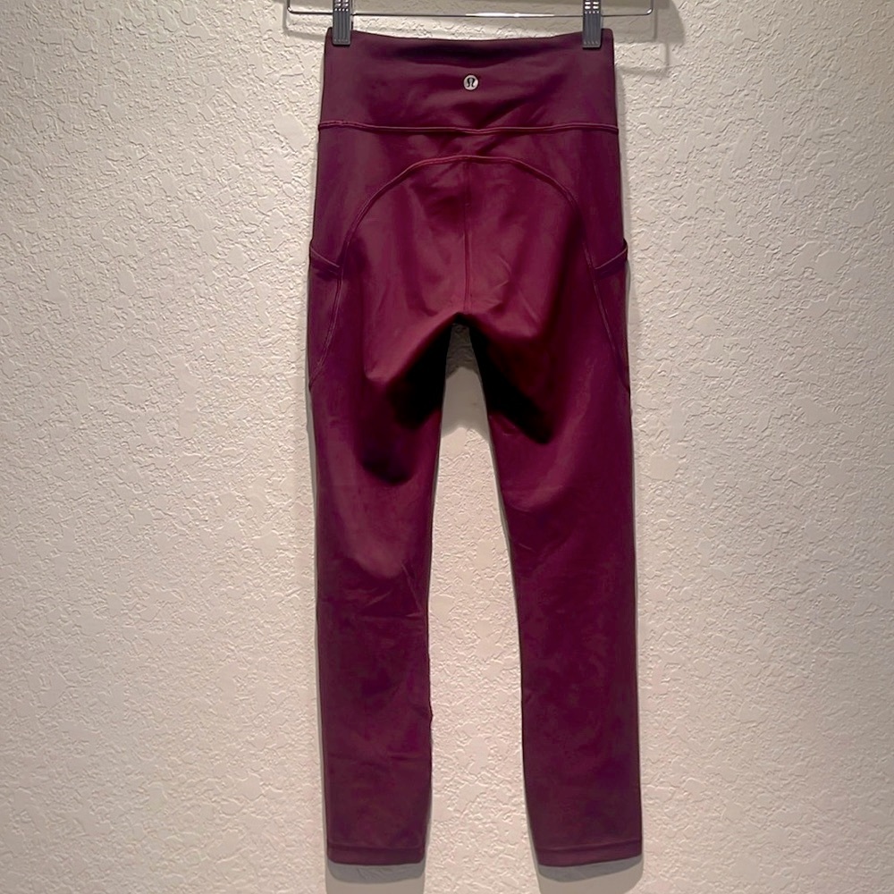 Lululemon leggings‎ dark red high waisted size 2